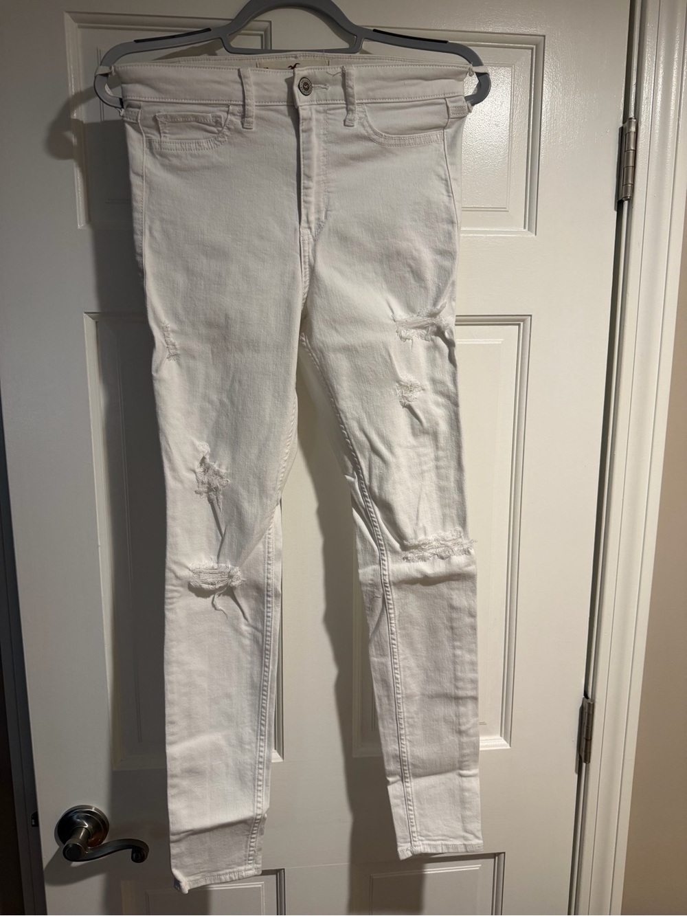Hollister White Distressed Skinny Jeans